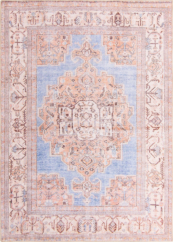 Unique Loom Timeless Judas Machine Made Medallion Rug Blue, Beige/Ivory 7' 7" x 10' 6"