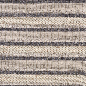 HomeRoots 4' Hand Woven Wool Area Rug in Gray and Ivory Stripes - Stylish, Durable, and Stain Resistant Design 12' X 15' 511400