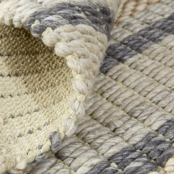 HomeRoots 4' Hand Woven Wool Area Rug in Gray and Ivory Stripes - Stylish, Durable, and Stain Resistant Design 12' X 15' 511400