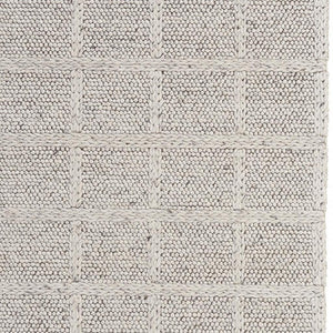 HomeRoots 4' Hand-Woven Wool Plaid Area Rug in Gray and Ivory - Cozy, Durable, and Timeless Home Accent Piece 5' X 8' 511403