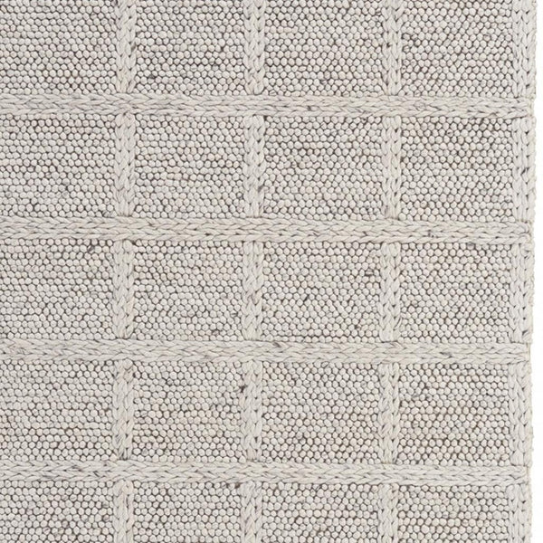 HomeRoots 4' Hand-Woven Wool Plaid Area Rug in Gray and Ivory - Cozy, Durable, and Timeless Home Accent Piece 5' X 8' 511403