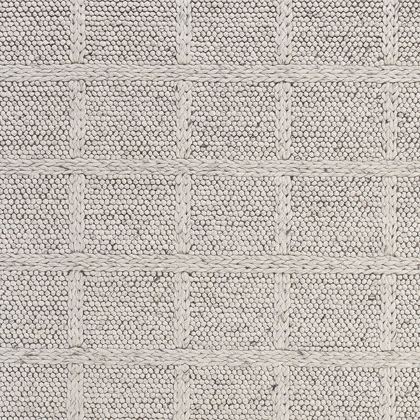 Homeroots 5' X 8' Gray And Ivory Wool Plaid Hand Woven Area Rug Ivory,Gray Wool 511403
