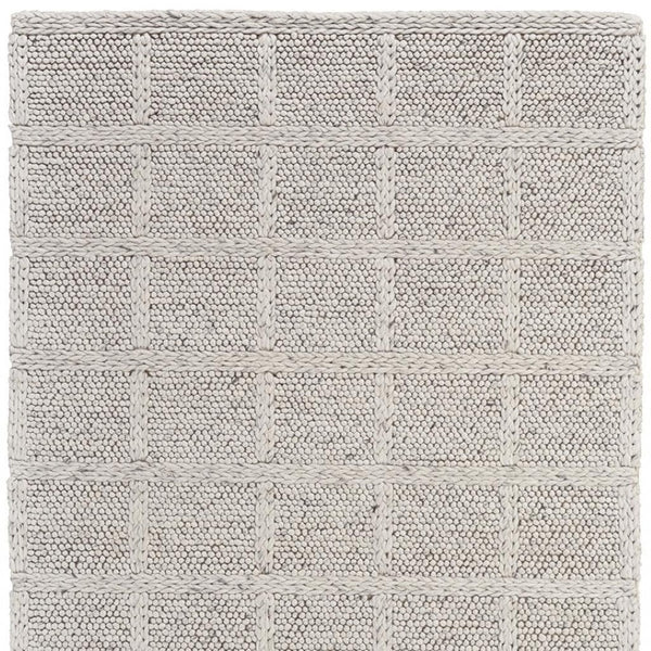 HomeRoots 4' Hand-Woven Wool Plaid Area Rug in Gray and Ivory - Cozy, Durable, and Timeless Home Accent Piece 5' X 8' 511403
