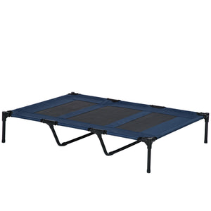 English Elm PawHut Heavy Duty 43" Steel Dog Crate with Wheels, Removable Tray, Top Access & Foldable Bowl Holder Dark Blue W2225P217563