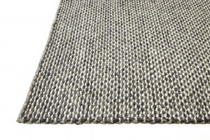 HomeRoots 5' Elegant Gray and Ivory Floral Hand Woven Wool Area Rug for Timeless Home Décor and Comfort 5' X 8' 511416
