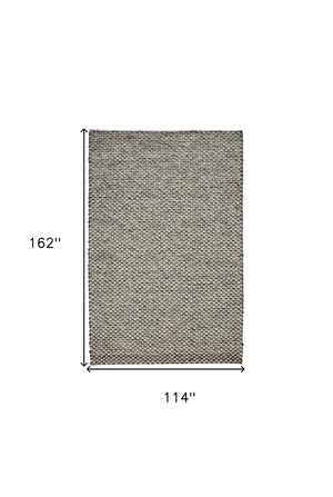 HomeRoots 5' Elegant Gray and Ivory Floral Hand Woven Wool Area Rug for Timeless Home Décor and Comfort 10' X 13' 511418