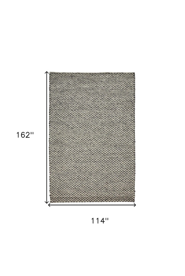 HomeRoots 5' Elegant Gray and Ivory Floral Hand Woven Wool Area Rug for Timeless Home Décor and Comfort 10' X 13' 511418