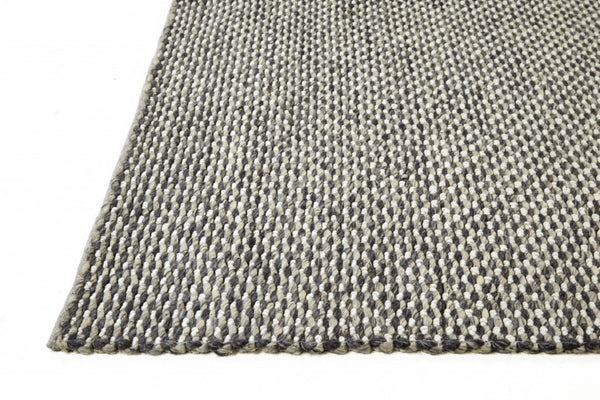 HomeRoots 5' Elegant Gray and Ivory Floral Hand Woven Wool Area Rug for Timeless Home Décor and Comfort 10' X 13' 511418