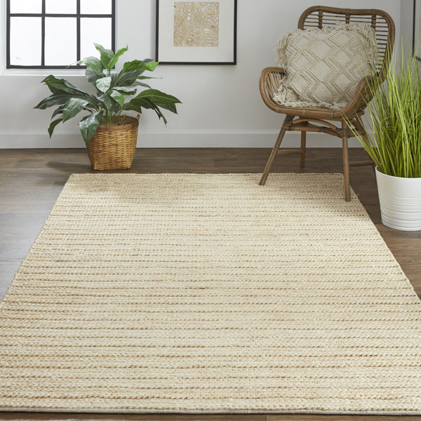 Homeroots 5' X 8' Tan Ivory And Taupe Hand Woven Area Rug Tan,Ivory,Taupe Jute 511421