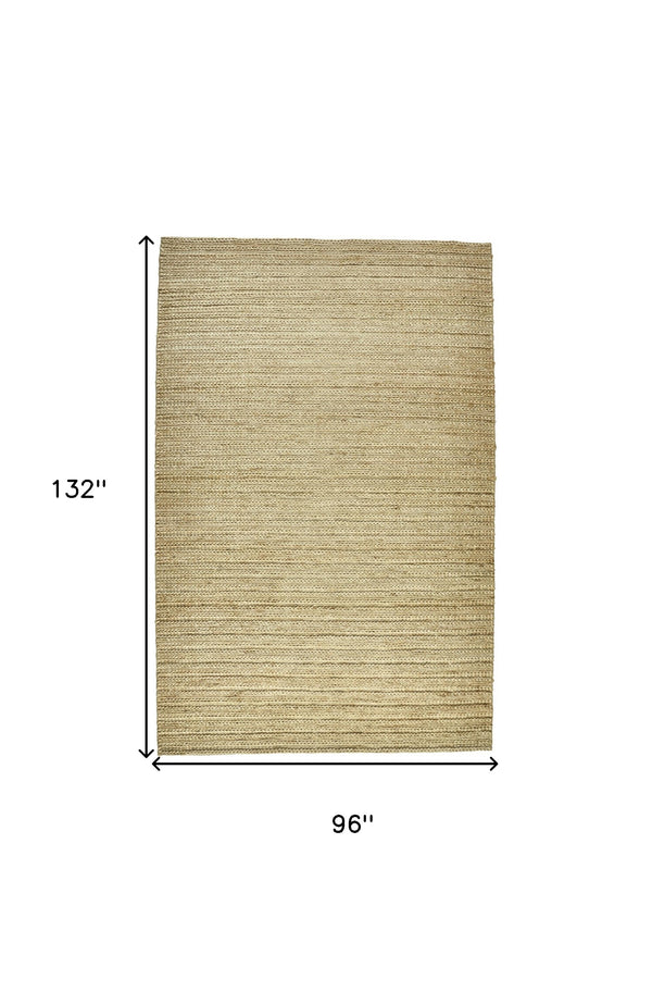 Homeroots 8' X 11' Tan Ivory And Taupe Hand Woven Area Rug Tan,Ivory,Taupe Jute 511422