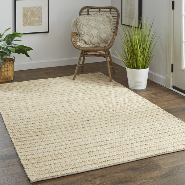 Homeroots 8' X 11' Tan Ivory And Taupe Hand Woven Area Rug Tan,Ivory,Taupe Jute 511422