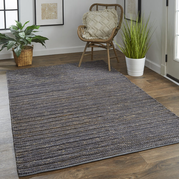 Homeroots 5' X 8' Brown Blue And Taupe Hand Woven Area Rug Brown,Blue,Taupe Jute 511426