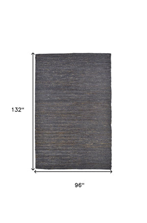 Homeroots 8' X 11' Brown Blue And Taupe Hand Woven Area Rug Brown,Blue,Taupe Jute 511427