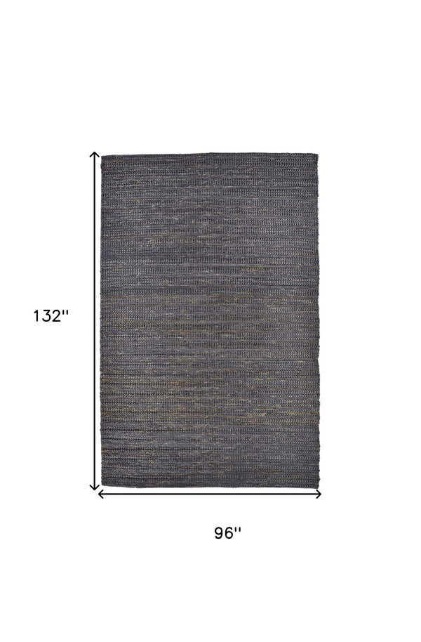 Homeroots 8' X 11' Brown Blue And Taupe Hand Woven Area Rug Brown,Blue,Taupe Jute 511427