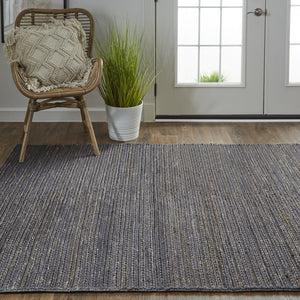 Homeroots 8' X 11' Brown Blue And Taupe Hand Woven Area Rug Brown,Blue,Taupe Jute 511427