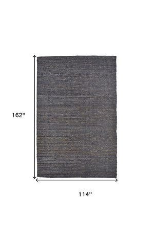 Homeroots 10' X 13' Brown Blue And Taupe Hand Woven Area Rug Brown,Blue,Taupe Jute 511428