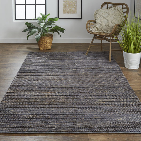 Homeroots 10' X 13' Brown Blue And Taupe Hand Woven Area Rug Brown,Blue,Taupe Jute 511428