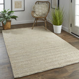 Homeroots 5' X 8' Tan And Gray Hand Woven Area Rug Tan,Gray Jute 511431