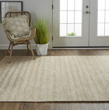 Homeroots 5' X 8' Tan And Gray Hand Woven Area Rug Tan,Gray Jute 511431