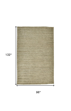Homeroots 8' X 11' Tan And Gray Hand Woven Area Rug Tan,Gray Jute 511432