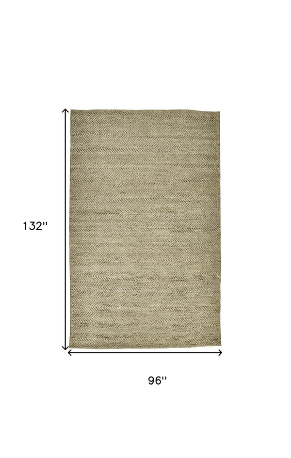 Homeroots 8' X 11' Tan And Gray Hand Woven Area Rug Tan,Gray Jute 511432