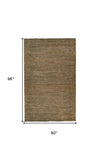 Homeroots 5' X 8' Brown And Gray Hand Woven Area Rug Brown,Gray Jute 511435