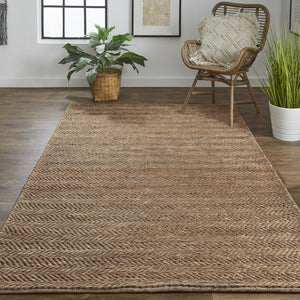 Homeroots 5' X 8' Brown And Gray Hand Woven Area Rug Brown,Gray Jute 511435