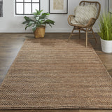 Homeroots 5' X 8' Brown And Gray Hand Woven Area Rug Brown,Gray Jute 511435