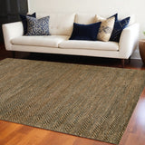 Homeroots 8' X 11' Brown And Gray Hand Woven Area Rug Brown,Gray Jute 511436