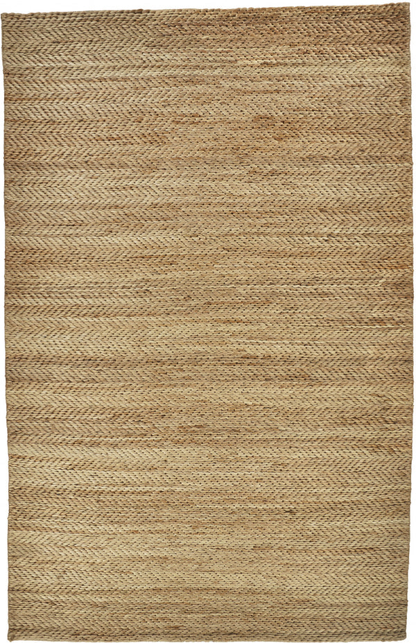 Homeroots 5' X 8' Tan Orange And Brown Hand Woven Area Rug Tan,Orange,Brown Jute 511438
