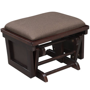 English Elm HOMCOM Plush Nursery Glider Rocking Chair with Matching Ottoman, Linen Faux Suede, Rubberwood Base W2225P173980