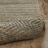 Homeroots 8' X 11' Green Gray And Tan Hand Woven Area Rug Green,Gray,Tan Jute 511442