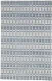 Homeroots 4' X 6' Blue Gray And Ivory Striped Hand Woven Area Rug Blue,Gray,Ivory Viscose 511443