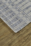 Homeroots 4' X 6' Blue Gray And Ivory Striped Hand Woven Area Rug Blue,Gray,Ivory Viscose 511443