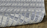 Homeroots 4' X 6' Blue Gray And Ivory Striped Hand Woven Area Rug Blue,Gray,Ivory Viscose 511443