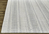 Homeroots 5' X 8' Ivory And Blue Striped Hand Woven Area Rug Ivory,Blue Viscose 511450