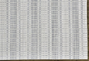 Homeroots 5' X 8' Ivory And Blue Striped Hand Woven Area Rug Ivory,Blue Viscose 511450