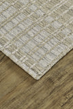 Homeroots 5' X 8' Tan Gray And Silver Striped Hand Woven Area Rug Tan,Gray,Silver Viscose 511456