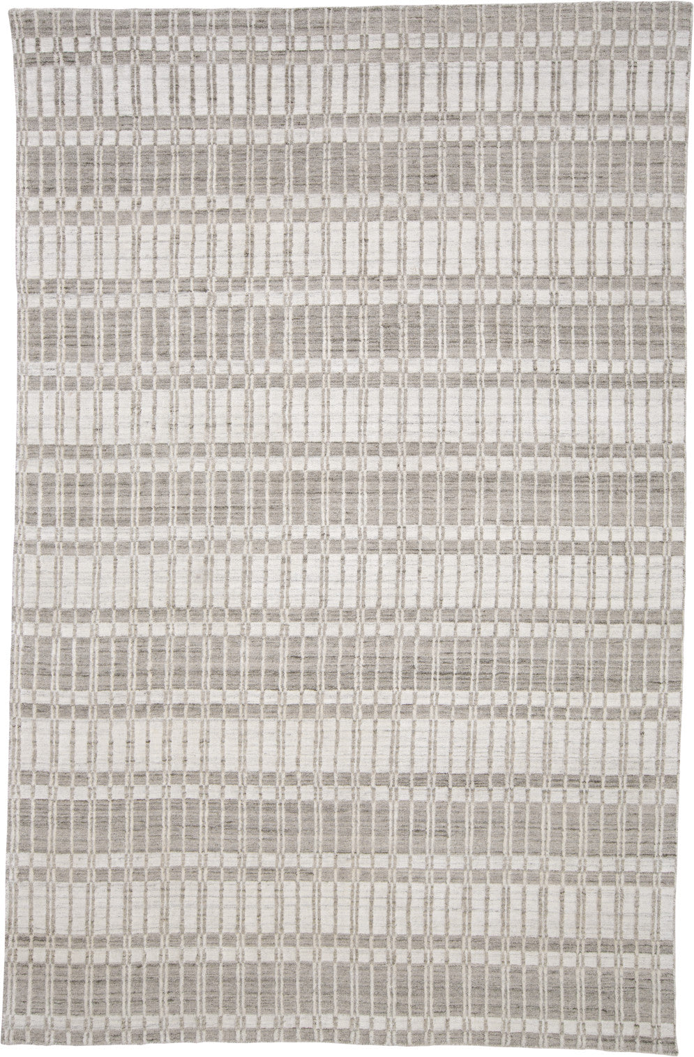 Homeroots 5' X 8' Ivory Taupe And Tan Striped Hand Woven Area Rug Ivory,Taupe,Tan Viscose 511461