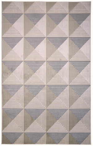 HomeRoots 9' Elegant Beige, Gray, and Ivory Geometric Area Rug – Durable Turkish Craftsmanship for Modern Spaces 10' X 13' 511472