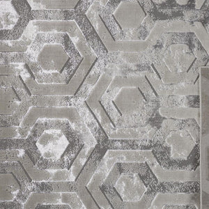 HomeRoots 4' Transform Your Space with a Gray Taupe and Silver Abstract Area Rug for Modern Elegance 4' X 6' 511483