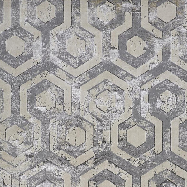 HomeRoots 4' Transform Your Space with a Gray Taupe and Silver Abstract Area Rug for Modern Elegance 5' X 8' 511484