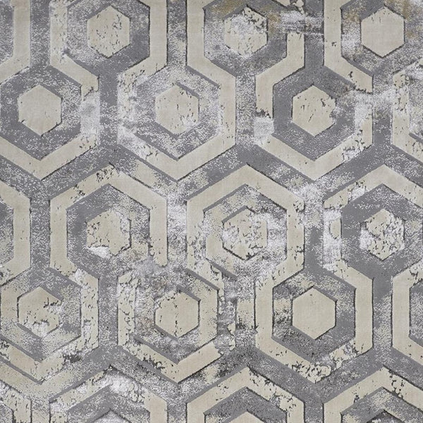 HomeRoots 4' Transform Your Space with a Gray Taupe and Silver Abstract Area Rug for Modern Elegance 7' X 10' 511485
