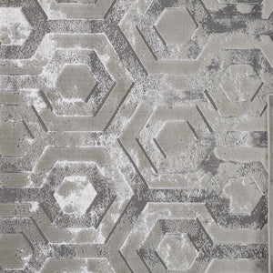 HomeRoots 4' Transform Your Space with a Gray Taupe and Silver Abstract Area Rug for Modern Elegance 9' X 12' 511486