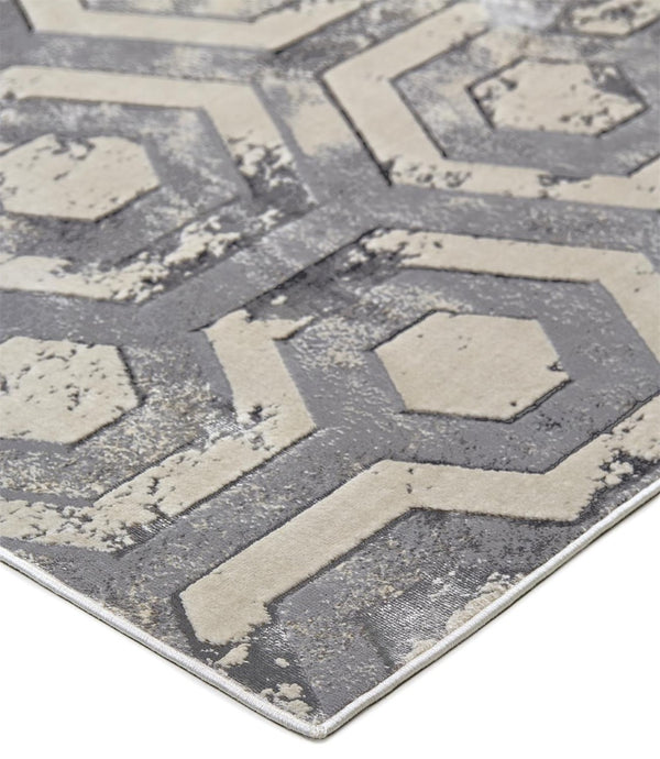 HomeRoots 4' Transform Your Space with a Gray Taupe and Silver Abstract Area Rug for Modern Elegance 10' X 13' 511488