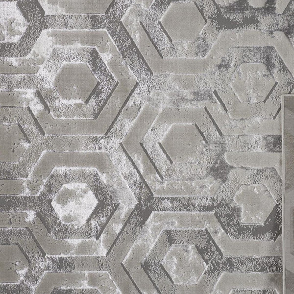 HomeRoots 4' Transform Your Space with a Gray Taupe and Silver Abstract Area Rug for Modern Elegance 12' X 15' 511490