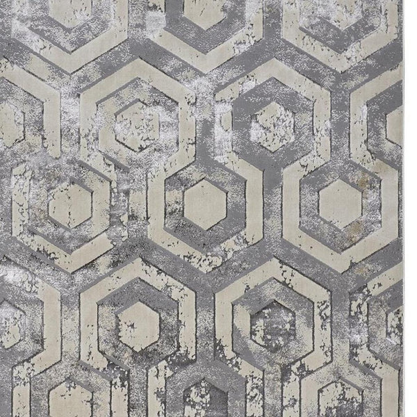 HomeRoots 4' Transform Your Space with a Gray Taupe and Silver Abstract Area Rug for Modern Elegance 12' X 18' 511491