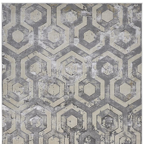 HomeRoots 4' Transform Your Space with a Gray Taupe and Silver Abstract Area Rug for Modern Elegance 13' X 20' 511492
