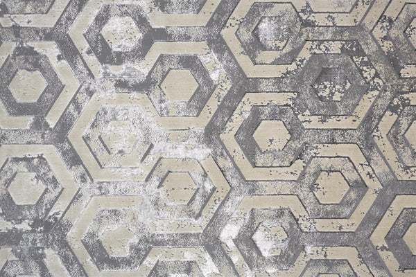 HomeRoots 4' Transform Your Space with a Gray Taupe and Silver Abstract Area Rug for Modern Elegance 13' X 20' 511492