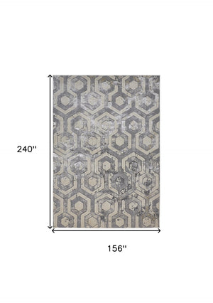 HomeRoots 4' Transform Your Space with a Gray Taupe and Silver Abstract Area Rug for Modern Elegance 13' X 20' 511492